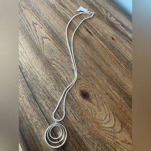Charter Club Silver Layered Orbit Ring Pendant Necklace